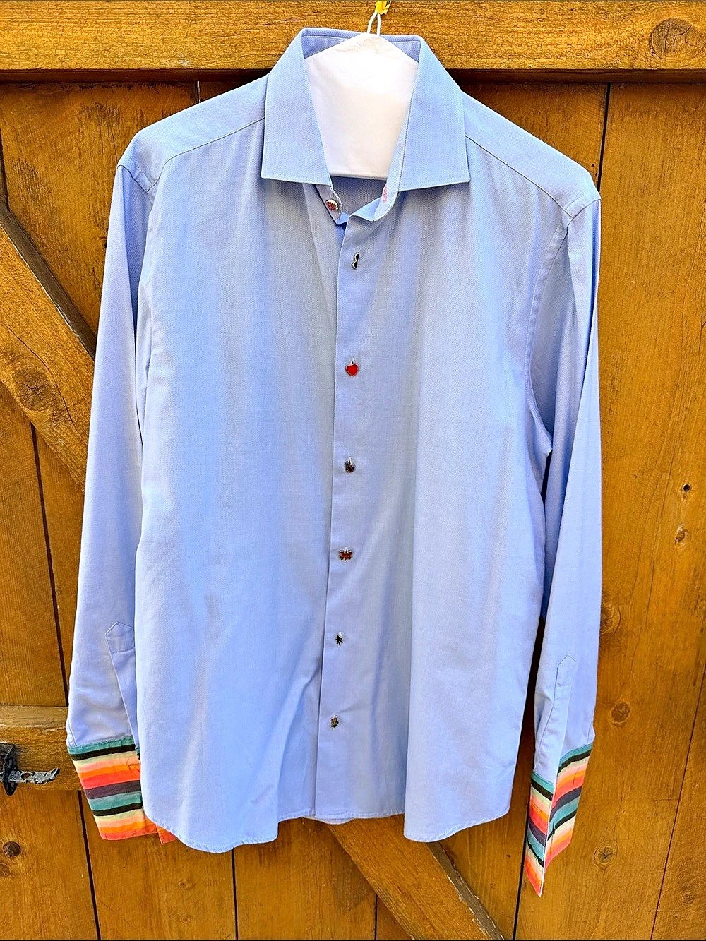 Paul Smith Men's Button Down Shirt with French Cuffs -  Like New